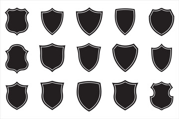 Collection of Shield Silhouettes for Design
