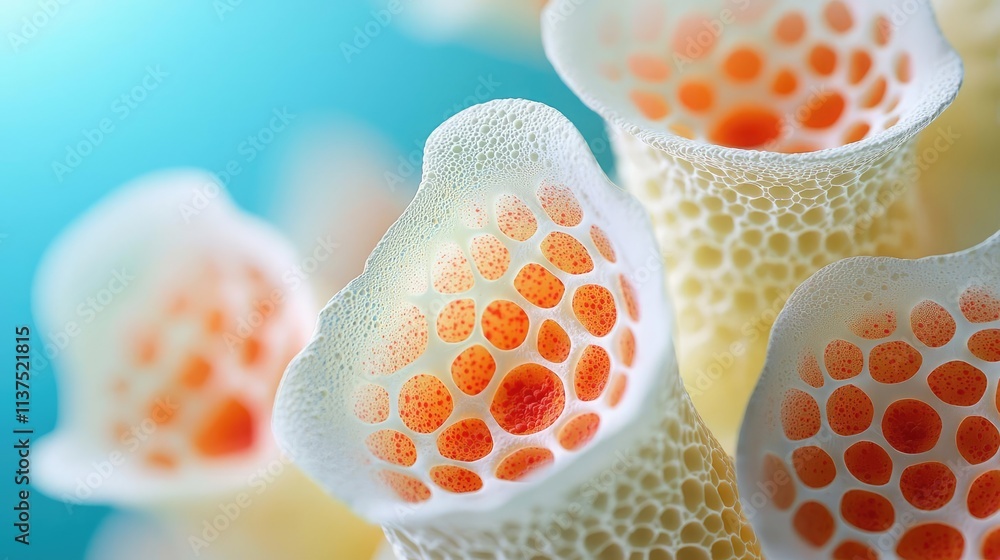 Poster cancer cells idea. close-up view of vivid coral polyps showcasing intricate textures and colors.