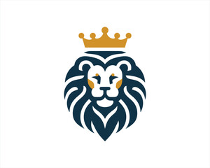 Lion King logo design icon symbol vector illustration. 