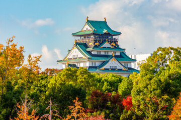 Osaka Castle in autumn, Japan