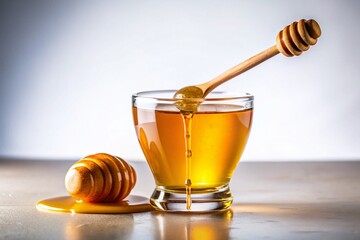 Isolated Honey Glass, Golden Honey Dripping, Sweet Honey Texture,  Closeup Honey Photography, Delicious Honey Image, Honey Background