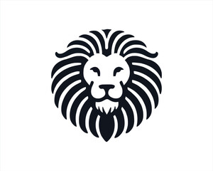 Lion Logo Design Vector Template. Lion Head Logo Icon Vector illustration. Black and white Lion head vector illustration.	
