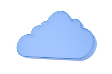 Cloud on white background. Isolated 3D illustration