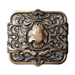 Stylish Belt Buckle Isolated on White Background Transparent Background.