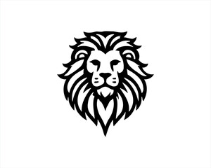 Obraz premium Lion Logo Design Vector Template. Lion Head Logo Icon Vector illustration. Black and white Lion head vector illustration. 