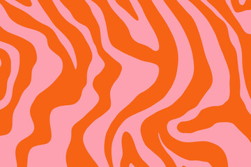 Wavy background design template. Pink and red trendy vector illustration retro style 