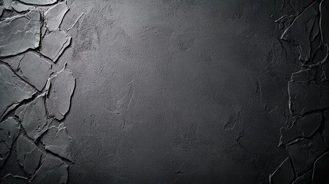 Rough black texture background abstract art high contrast wide angle