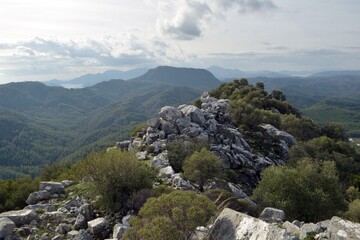 Mountain landscape in Turkey. A mountain landscape from a bird's-eye view.