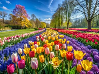 Keukenhof Gardens Spring Flowers Netherlands: Vibrant Tulips, Dutch Blooms, Photography