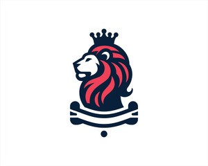 Lion King logo design icon symbol vector illustration. 