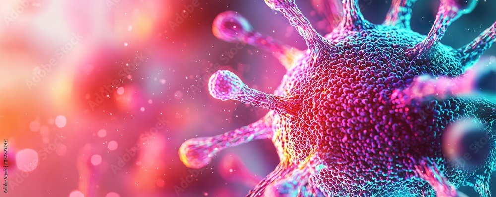 Aufkleber cancer cells idea. colorful microscopic view of a virus showcasing its detailed structure.