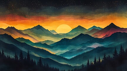 mountain, landscape, sunset, mountains, sky, sunrise, 