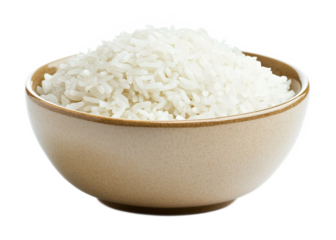 Bowl of rice on a white background. isolated background.