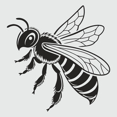 bee silhouette design vector art and illustration