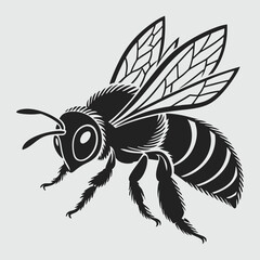 bee silhouette design vector art and illustration