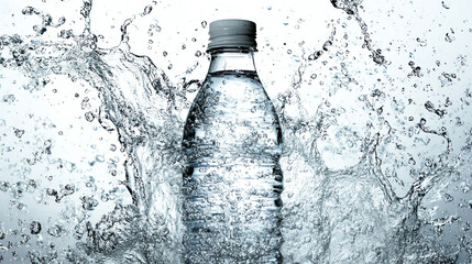 Water bottle with dynamic splash effect