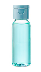 Clear plastic bottle filled with liquid, commonly used for skincare products
