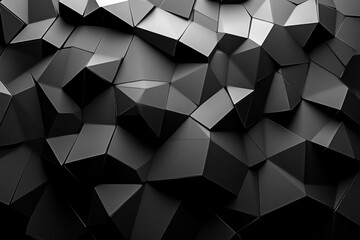 Obraz premium Black Geometric Shapes Form a Dark, Abstract Background Seamlessly