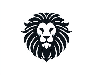 Lion Logo Design Vector Template. Lion Head Logo Icon Vector illustration. Black and white Lion head vector illustration.	
