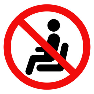 No sitting sign, do not sit sign.vector  illustration