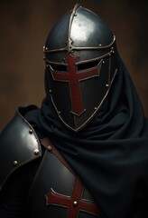 Fototapeta premium Templar knight protection headwear security