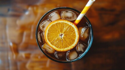 Fototapeta premium Iced Tea with Orange Slice