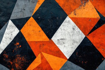 Fototapeta premium Wall with orange, black, and white colors