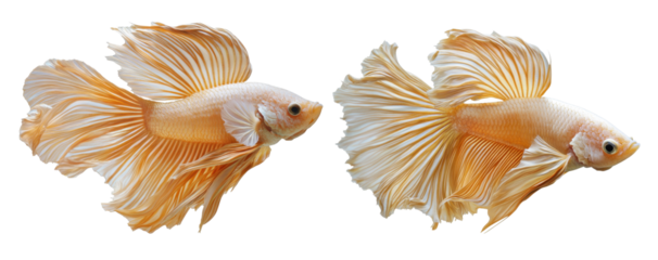golden fighting fish isolated on transparent background
