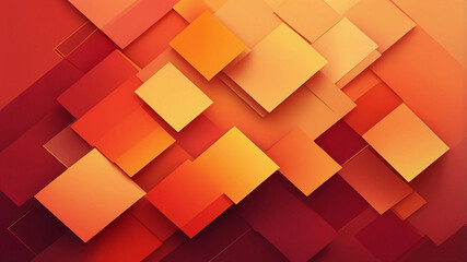 Abstract red and orange geometric background with overlapping squares, modern energetic design for dynamic wallpapers and art.