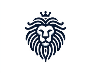 Obraz premium Lion King logo design icon symbol vector illustration. 