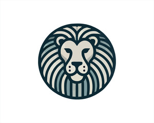 Lion Logo Design Vector Template. Lion Head Logo Icon Vector illustration. Black and white Lion head vector illustration.	
