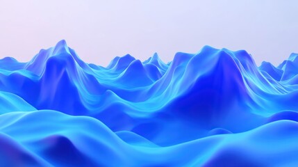Obraz premium Abstract Blue Mountain Range: A Digital Landscape of Serenity