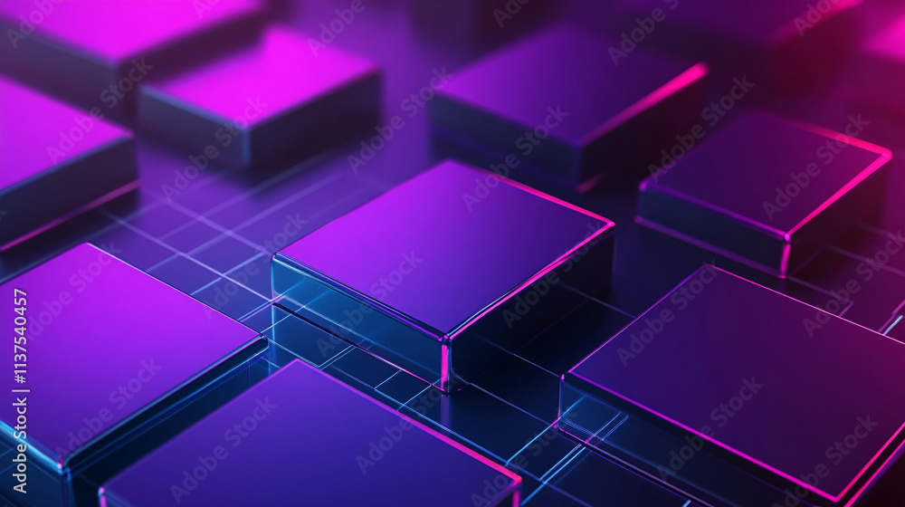 Poster high-tech pink and blue abstract background with intersecting lines creating a dynamic visual effect