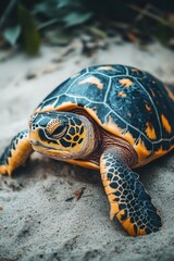 Obraz premium Turtle on sandy surface