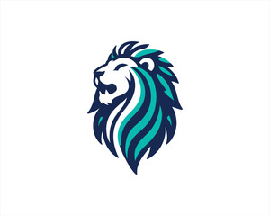 Lion Logo Design Vector Template. Lion Head Logo Icon Vector illustration. Black and white Lion head vector illustration.	
