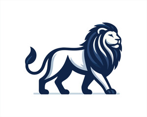 Lion Logo Design Vector Template. Black and white Lion vector illustration.	
