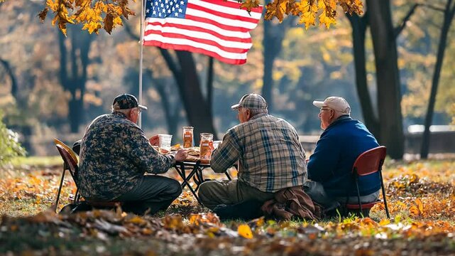 Veterans Enjoying a Picnic Together