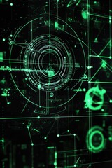 Fototapeta premium Green screen with symbols