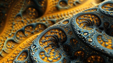 Fototapeta premium Blue and gold tie close-up