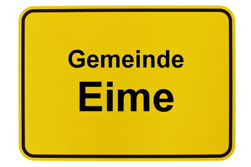 Illustration eines Ortsschildes der Gemeinde Eime in Niedersachsen