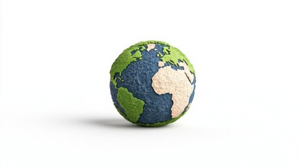 A photostock of a miniature globe encased in a transparent sphere, isolated on a white background, symbolic and unique, High Quality