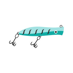 Blue Striped Fishing Lure Illustration
