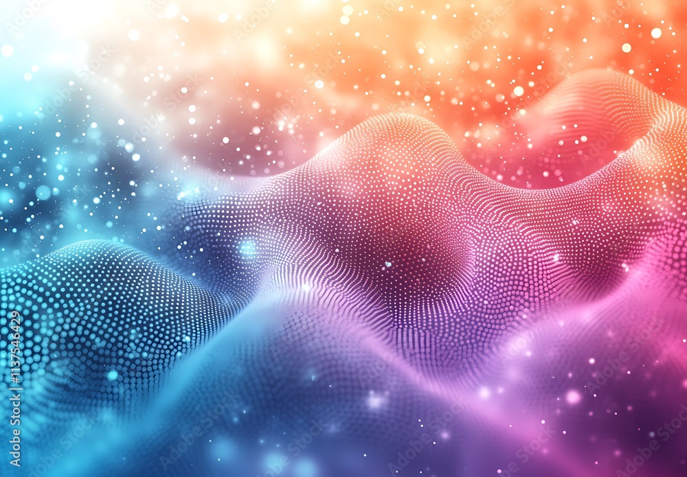 Poster abstract colorful wavy dotted pattern background