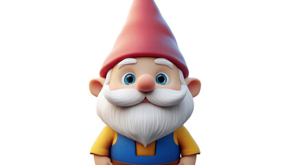 Obraz premium Cheerful garden gnome stands proudly with a red hat and blue shirt in a vibrant outdoor setting.