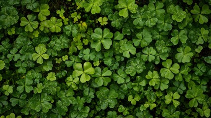 Vibrant stpatrick s day clover background celebrating irish heritage and festive spirit