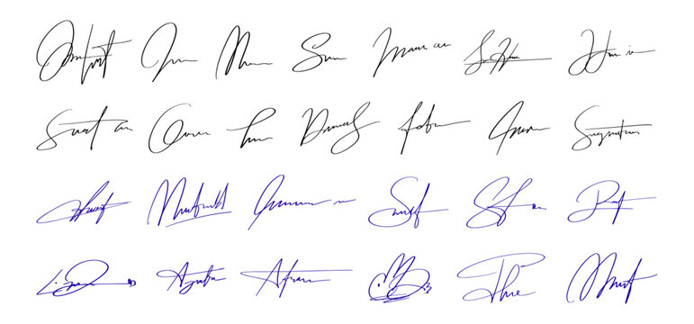 Abstract Signature Line Handwritten for Document and Business