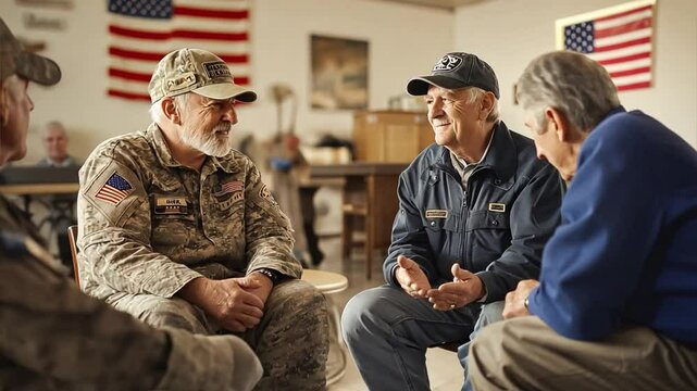 Veterans Sharing Stories at a Community Center
