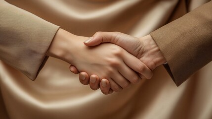 Obraz premium Two hands shaking in a business meeting