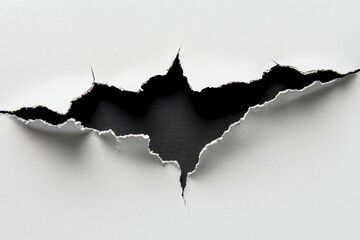 Cracked wall surface revealing black void indoor environment photography abstract concept close-up viewpoint
