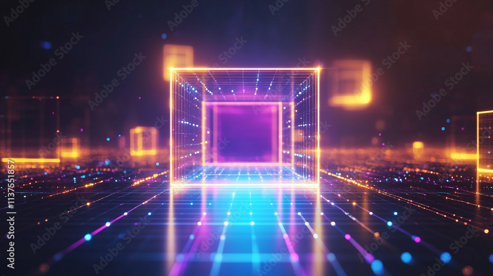 Poster this digital background is ideal for various applications such as tech processes, abstract financial